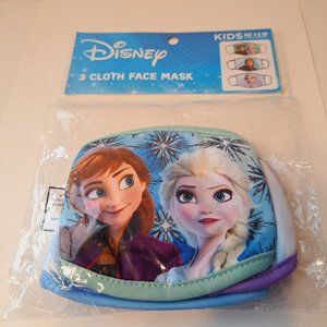 NWT Disney FROZEN ELSA & ANNA (3) CLOTH Face MASKS in a Package Kids AGE 4 &  UP